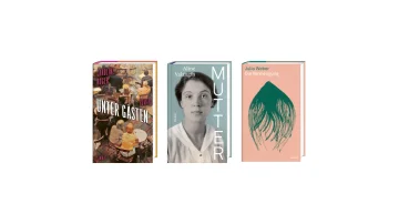 Buchcover «Unter Gästen», «Mutter» und «Die Vermengung»